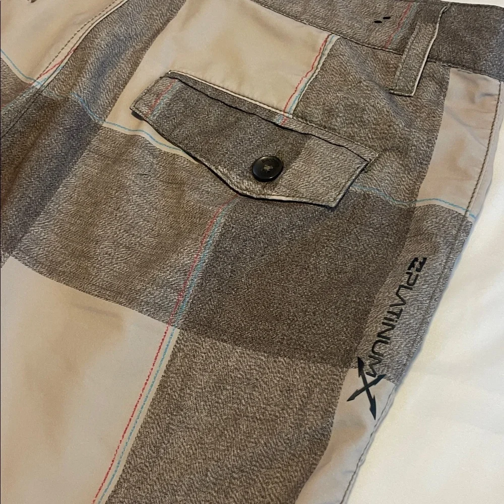 Billabong Men's Checkered Brown and Tan Shorts
